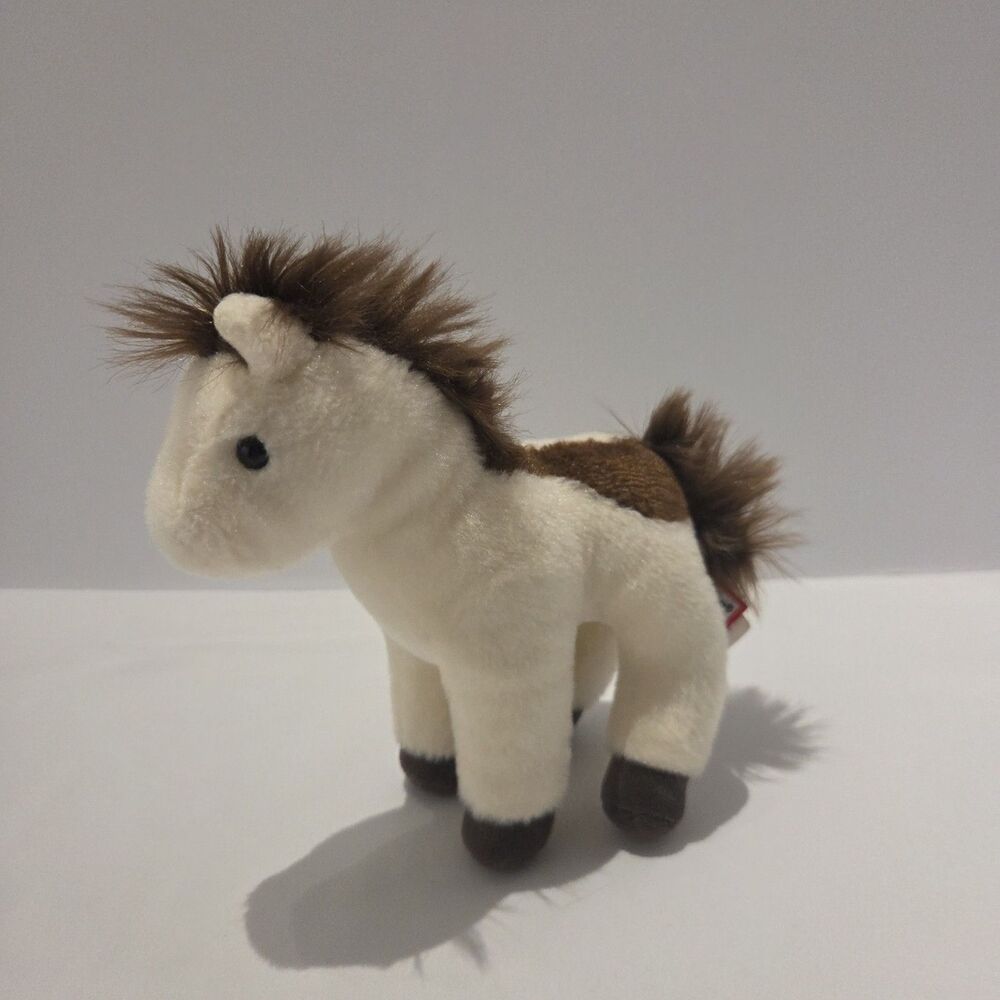Douglas Horse Pony Stuffed Animal Toy Brown Spotted White 7in